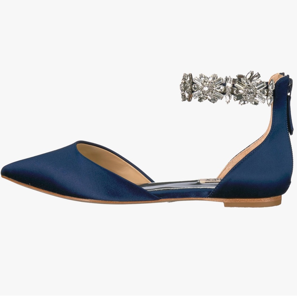 Badgley Mischka Morgen Mary Jane with Crystal Ankle Strap Flats - Picture 2 of 16